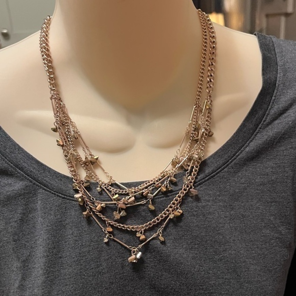 Simply Vera Multistrand Rose Gold Necklace